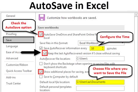 enable autosave in excel 2016.